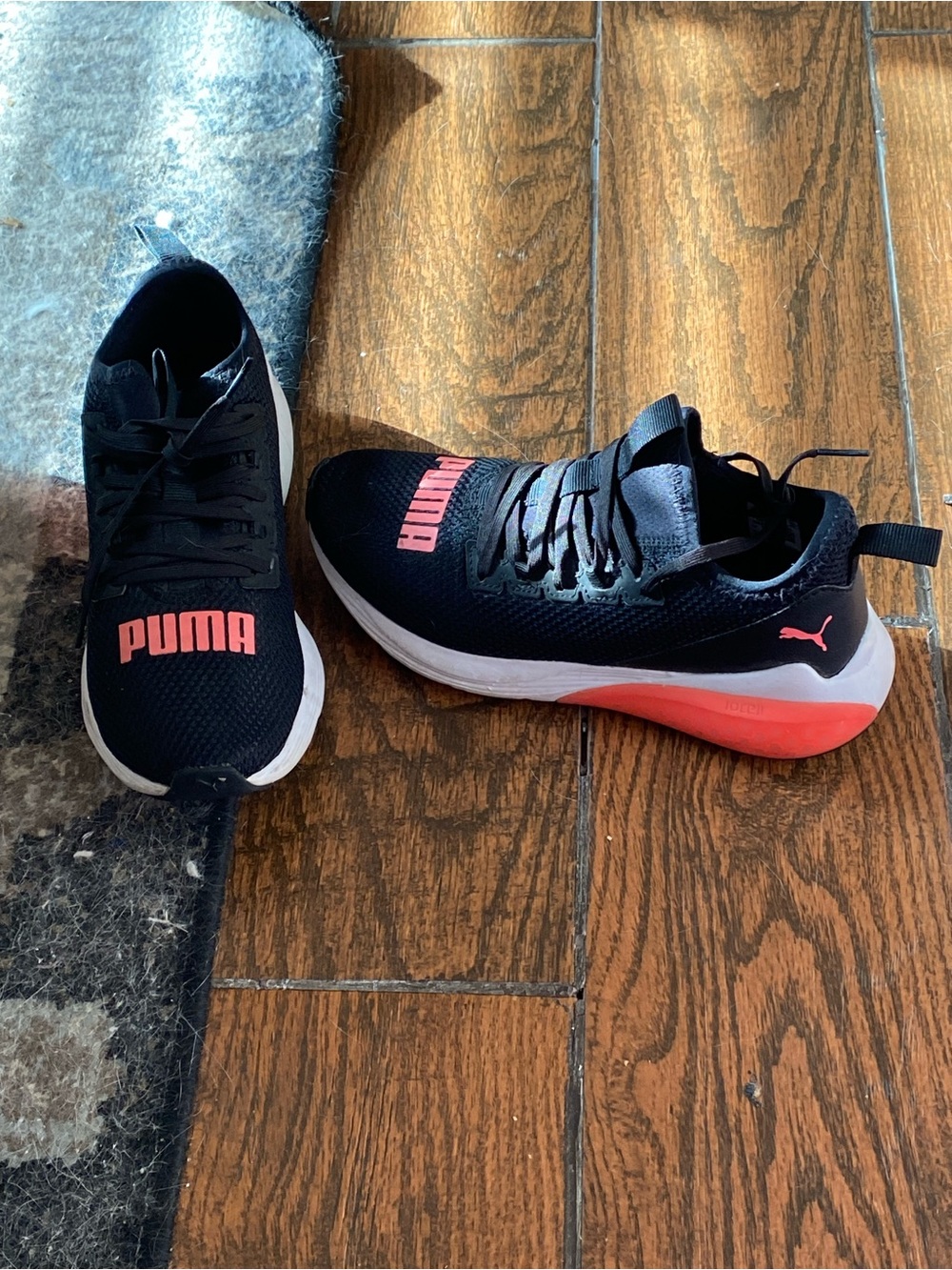 Puma Black Mesh Athletic Sneakers